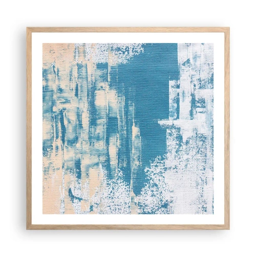 Plakat i ramme af lyst egetræ - Gennem istappen - 60x60 cm