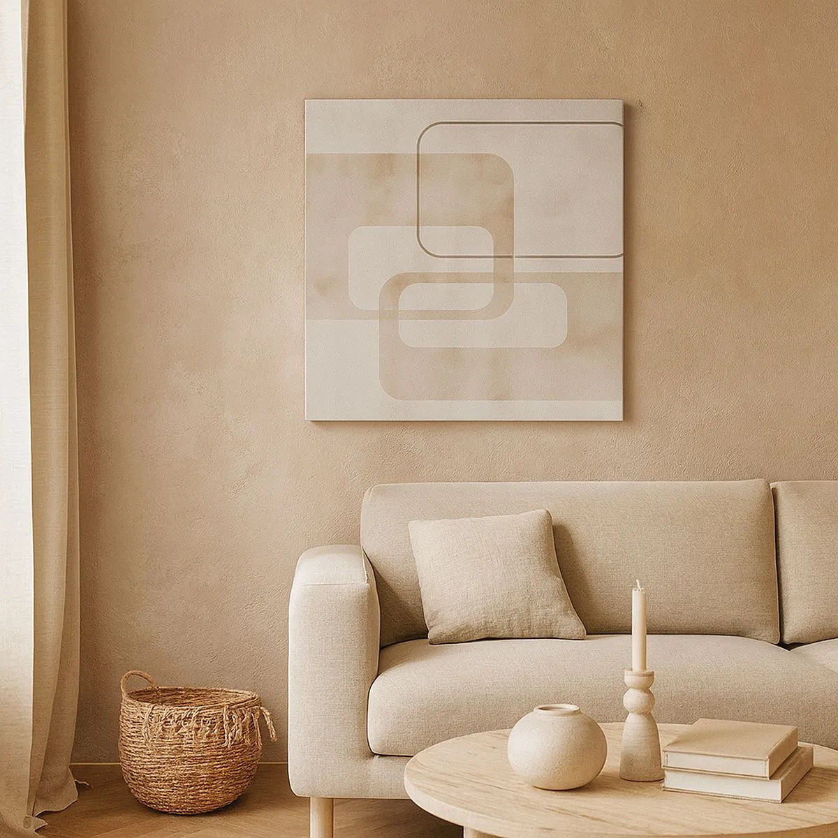 Lærredstryk - Billede på lærred - Geometrisk fuga - 30x30 cm