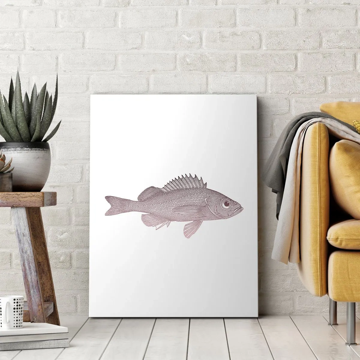 Lærredstryk - Billede på lærred - Fisk med store øjne - 50x70 cm