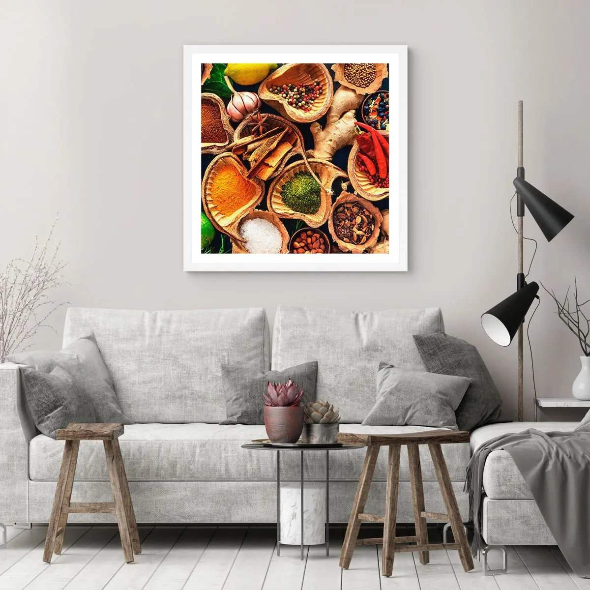 Plakat i hvid ramme - Tag, hvad du vil have - 40x40 cm