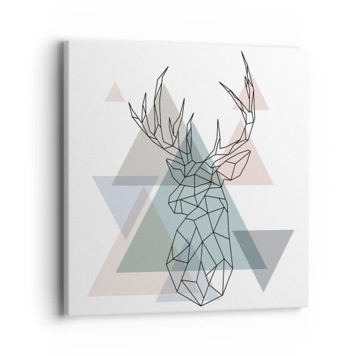 Lærredstryk - Billede på lærred - I en geometrisk skov - 40x40 cm