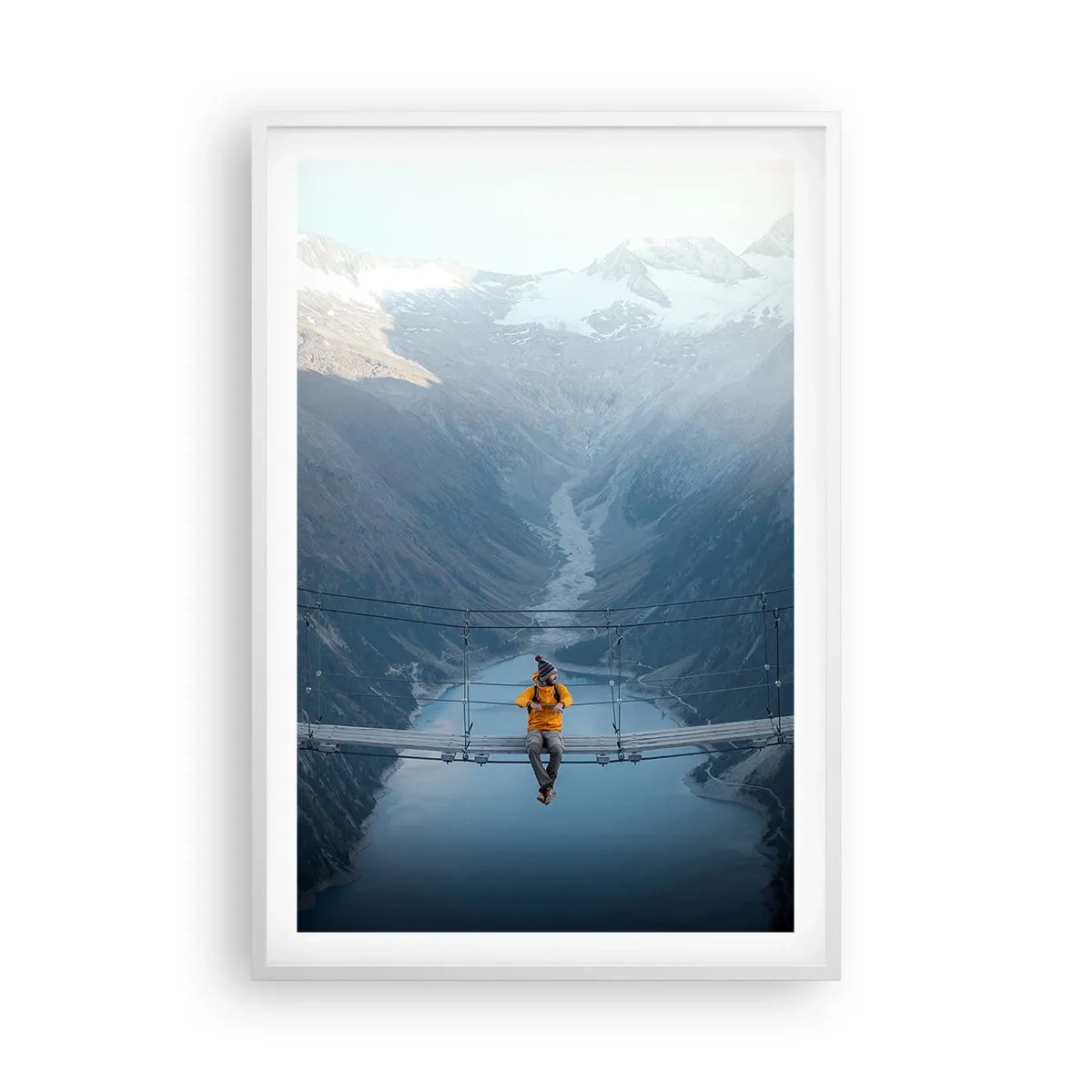 Plakat i hvid ramme - Glad for suspension - 61x91 cm