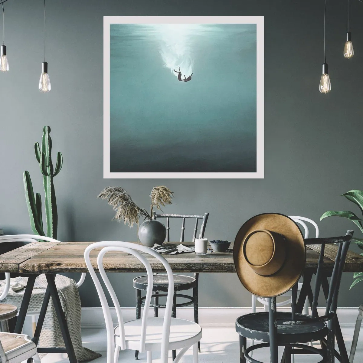 Plakat - I havets favntag - 40x40 cm