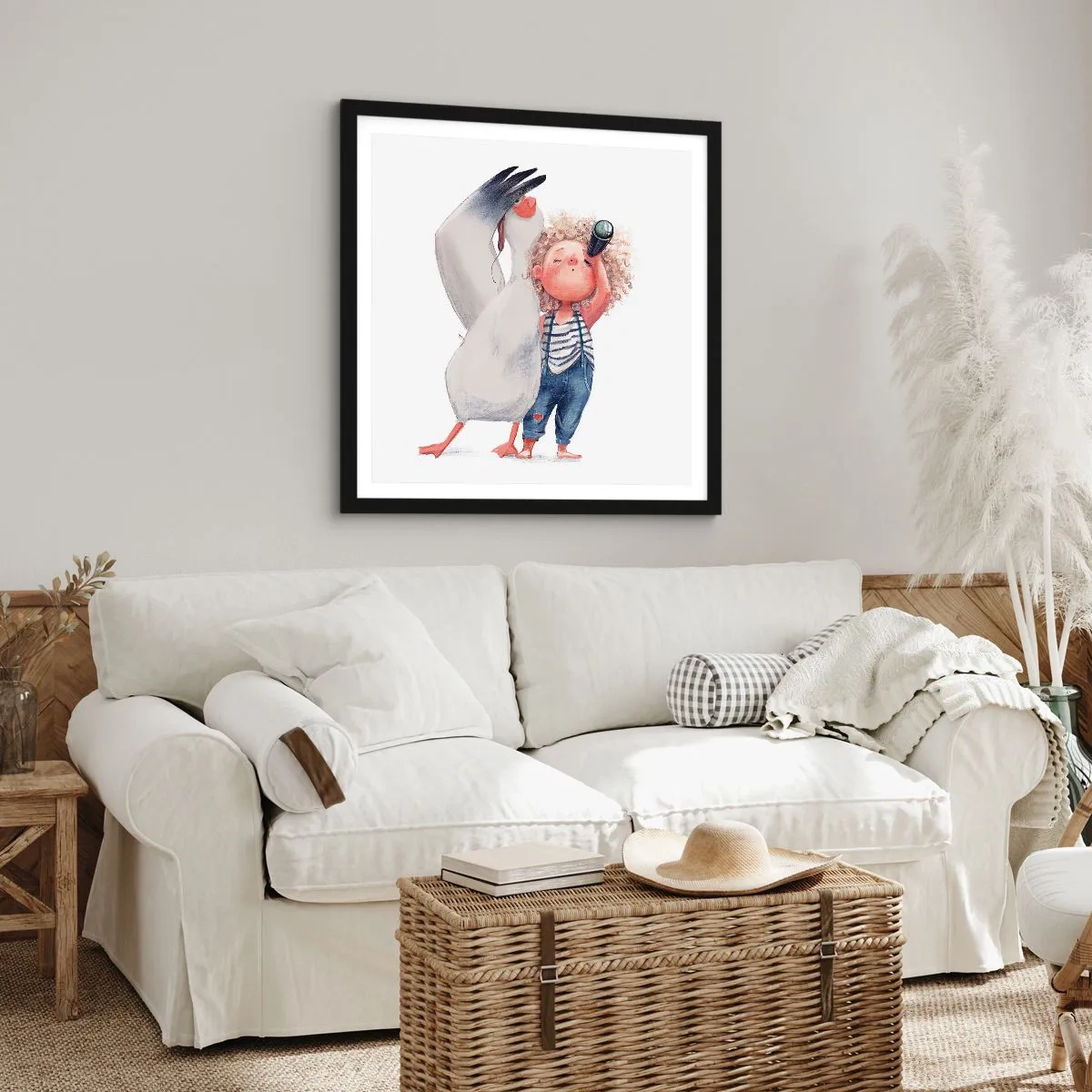 Plakat i sort ramme - En plan for en fantastisk rejse - 30x30 cm
