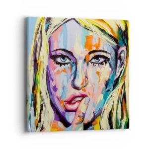 Lærredstryk - Billede på lærred - Se hende lige i øjnene - 40x40 cm