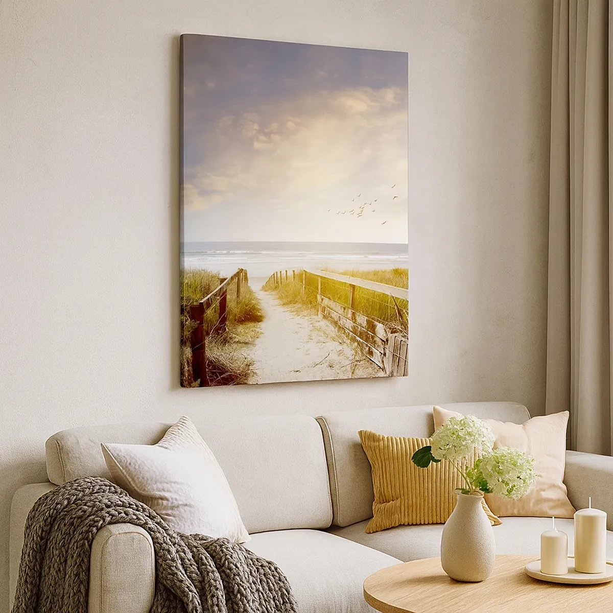 Lærredstryk - Billede på lærred - Et rum af ro og fred - 50x70 cm