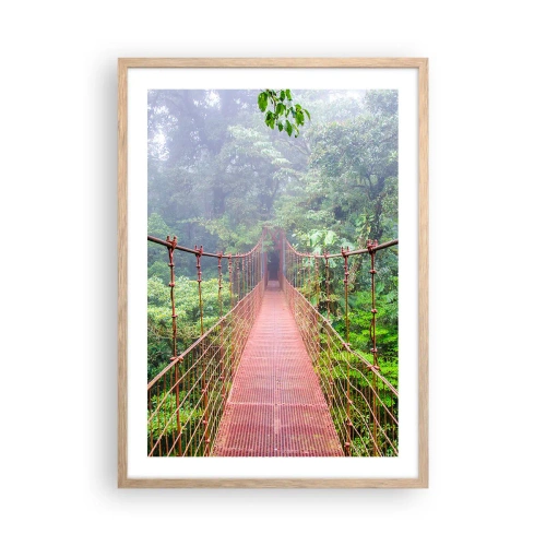 Plakat i ramme af lyst egetræ - Ophængt over kronerne - 50x70 cm