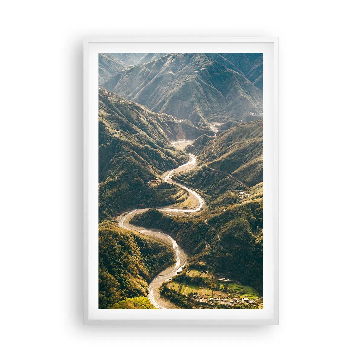 Plakat i hvid ramme - Direkte fra hjertet af bjergene - 61x91 cm