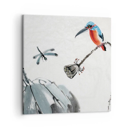 Lærredstryk - Billede på lærred - Engenes liv - 50x50 cm