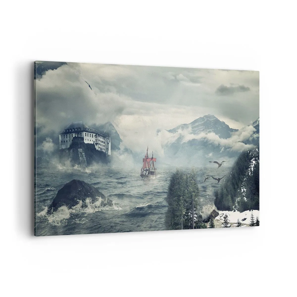 Lærredstryk - Billede på lærred - På magiske vande - 120x80 cm