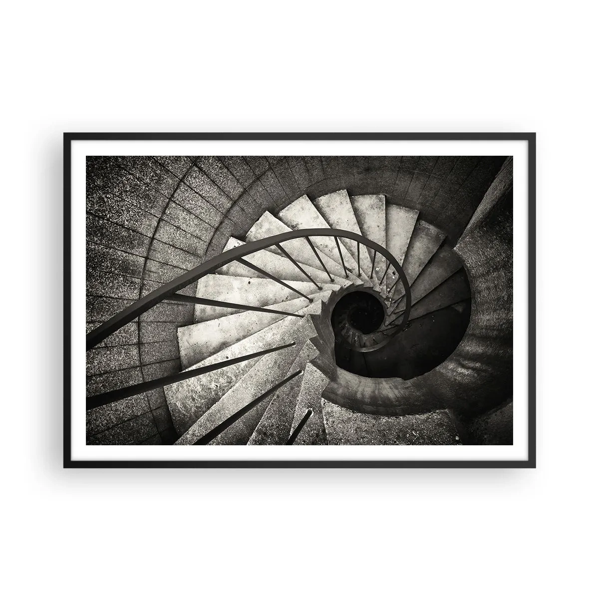 Plakat i sort ramme - Op ad trapperne, ned ad trapperne - 100x70 cm