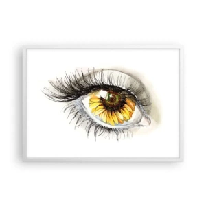 Plakat i hvid ramme - Et look lige så varmt som sommeren - 70x50 cm