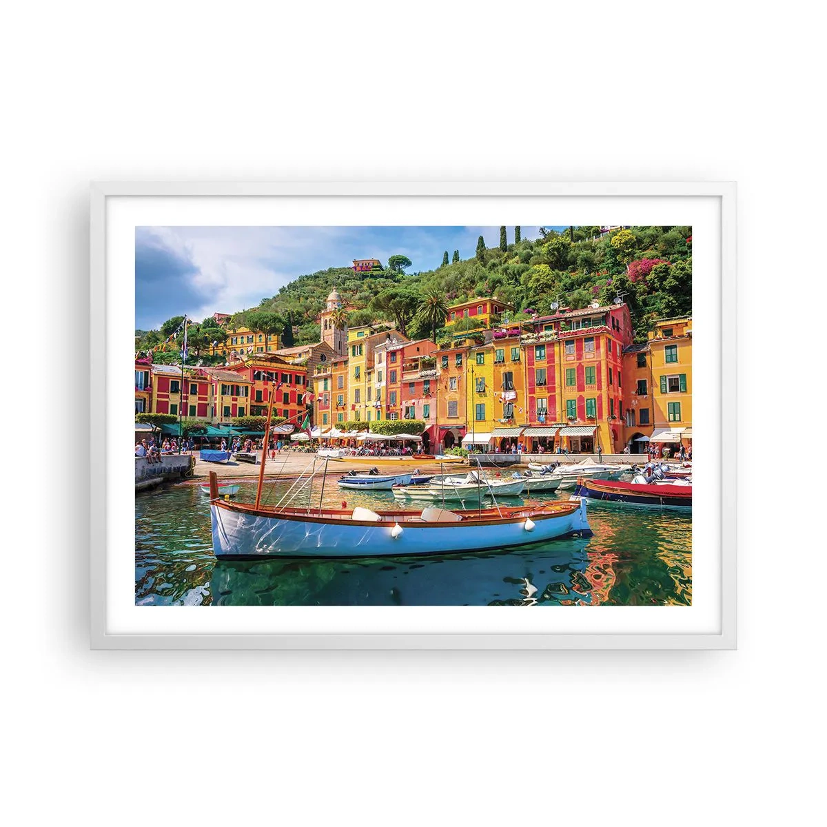 Plakat i hvid ramme - En italiensk morgen - 70x50 cm