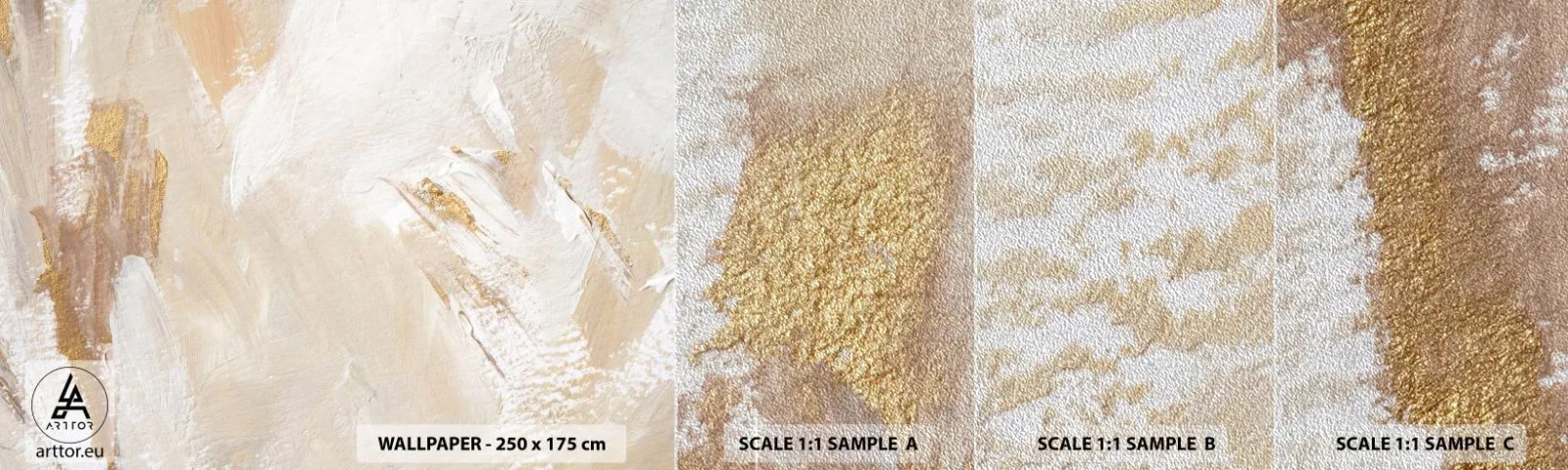 Prøve Fototapet Premium Sand - Pastelkomposition - Minimalistisk, Lyse, Stykke - 100x30 cm