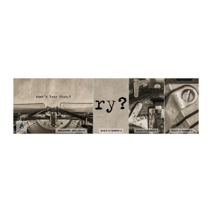 Prøve Fototapet Premium Sand - Fortæl mig - Skummaskine, Årgang, Retro - 100x30 cm