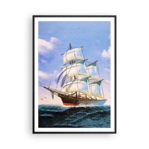 Plakat i sort ramme - Stolt med vinden - 70x100 cm