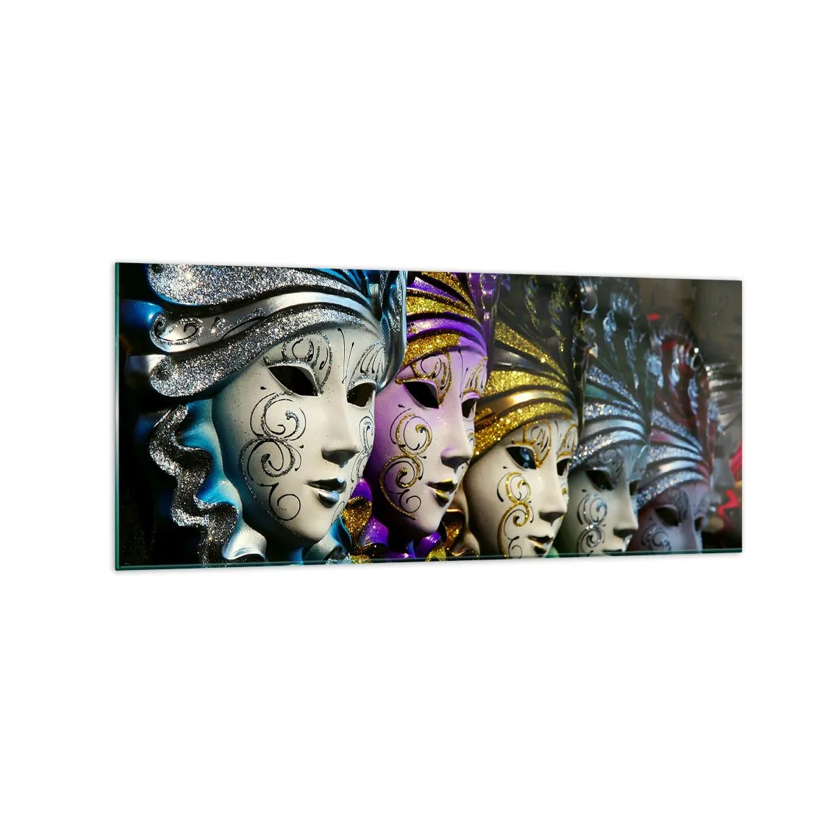 Billede på glas - Mysterium i guld og sølv - 120x50 cm