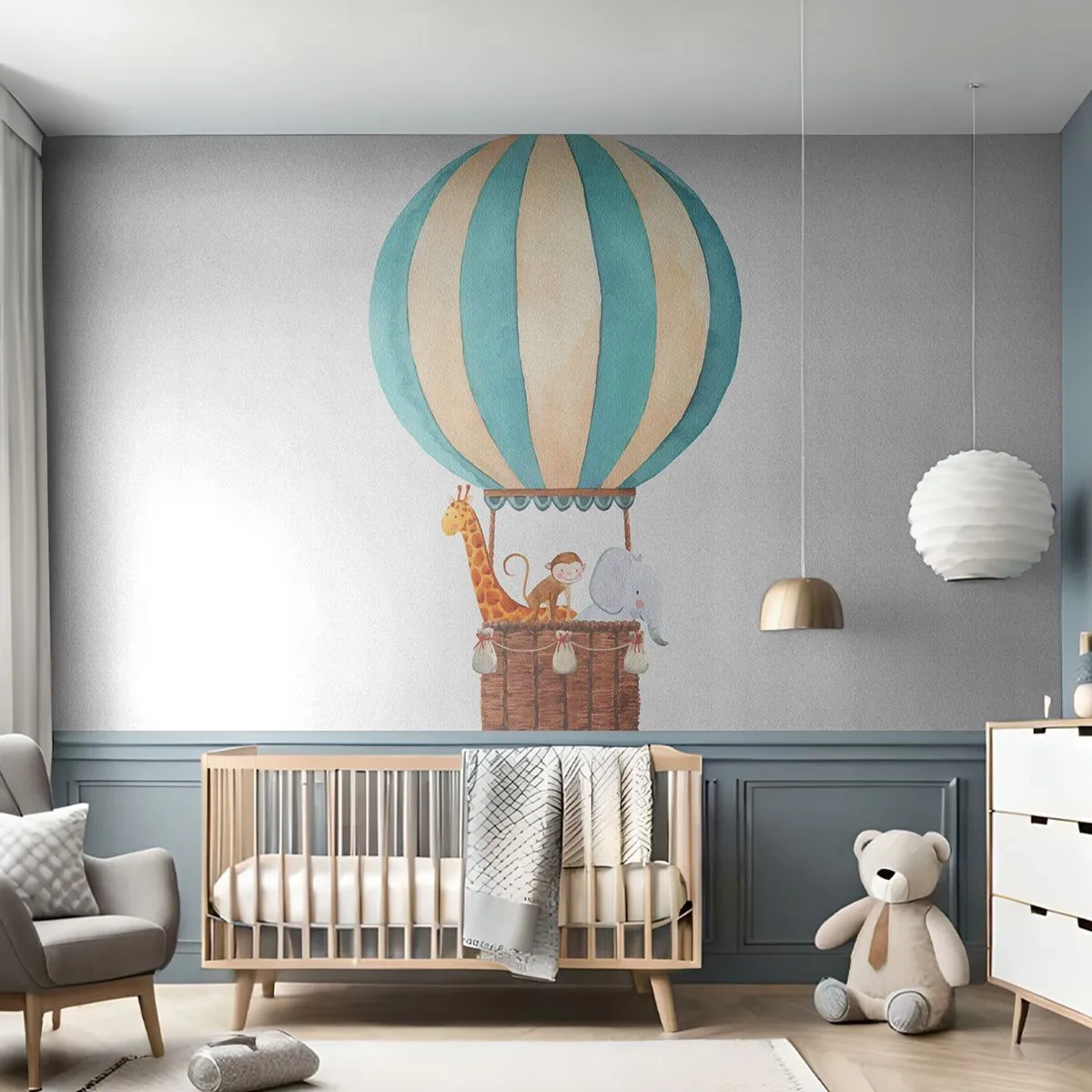 Fototapet Premium Sand - Fantastisk tur - Ballon, For børn, Årgang - 100x70 cm