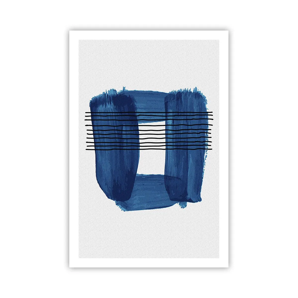 Plakat - Blå-sort sammensætning - 61x91 cm