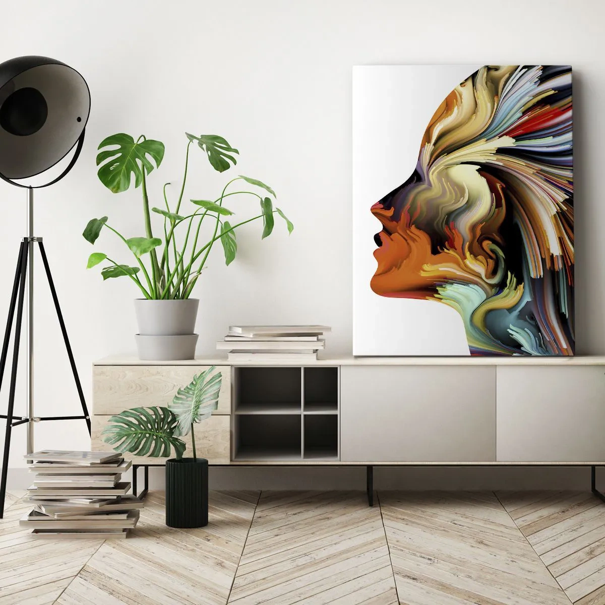 Lærredstryk - Billede på lærred - En eksplosion af fantasi - 50x70 cm