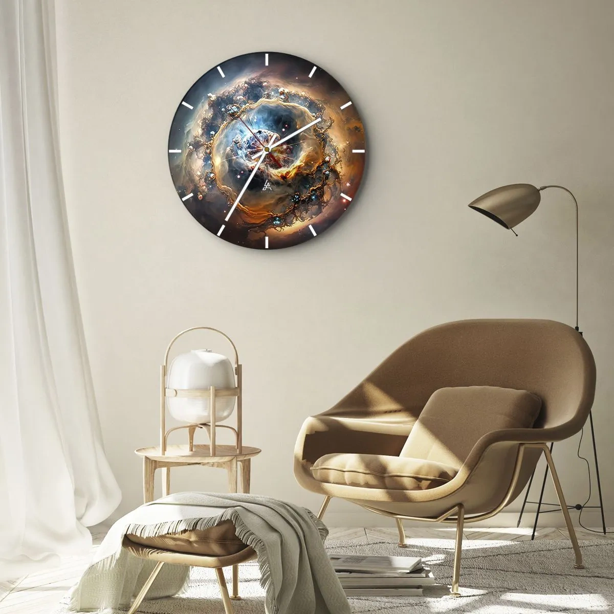 Vægur, Uret - En kosmisk hvirvel i intense farver - 30x30cm - Begyndelse - Moderne vægdekoration til stue, køkken og soveværelse ARTTOR
