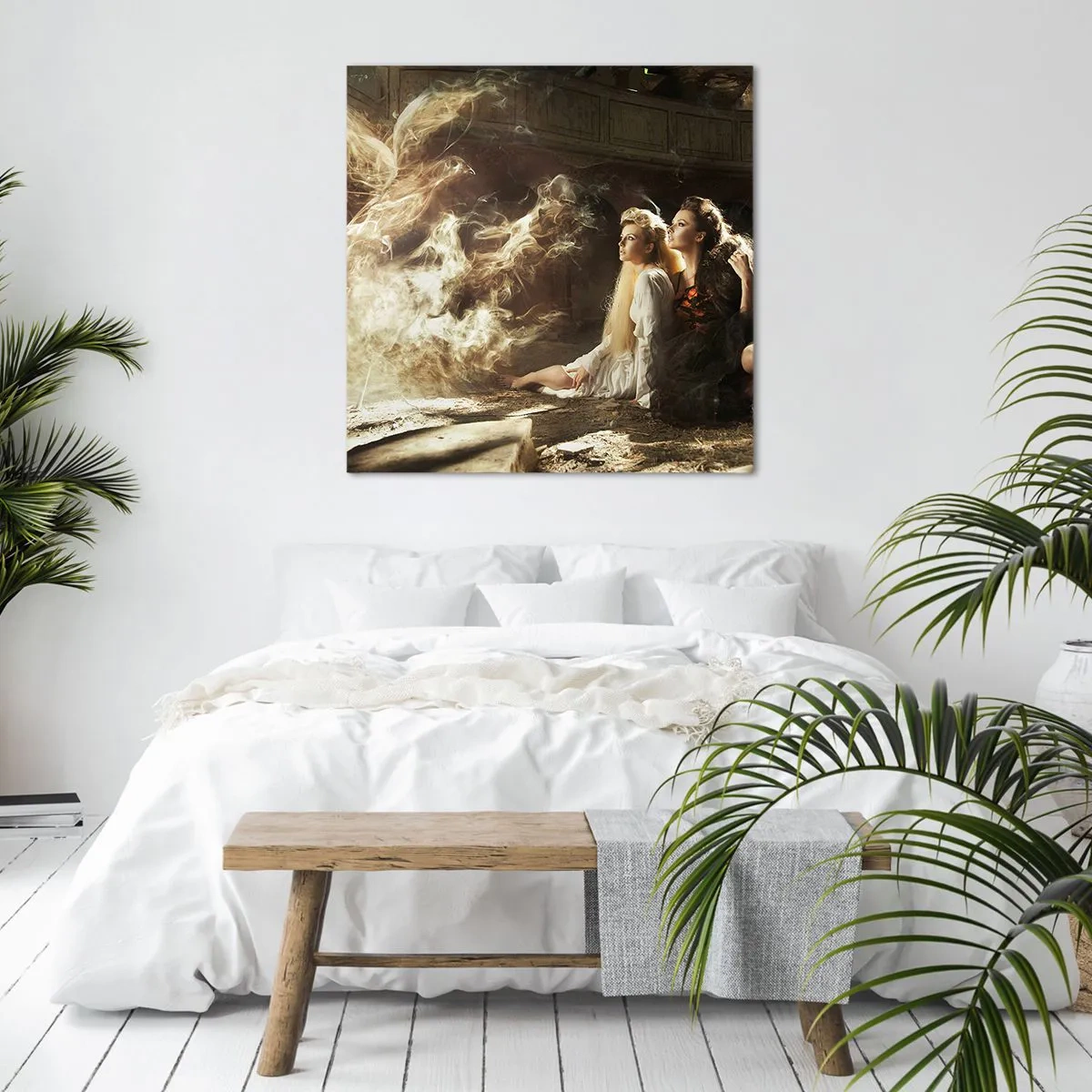 Lærredstryk - Billede på lærred - Og der skete poesi - 40x40 cm