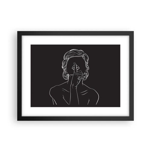 Plakat i sort ramme - Skønhed blomstrer i stilhed - 40x30 cm