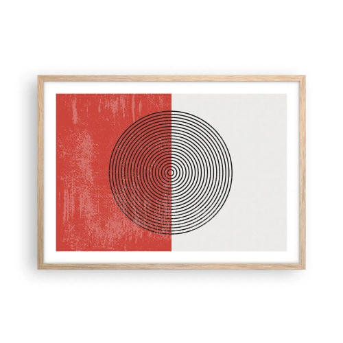 Plakat i ramme af lyst egetræ - Lige til sagen - 70x50 cm