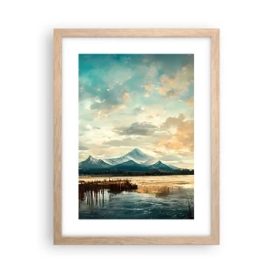 Plakat i ramme af lyst egetræ - Under himlens beskyttelse - 30x40 cm