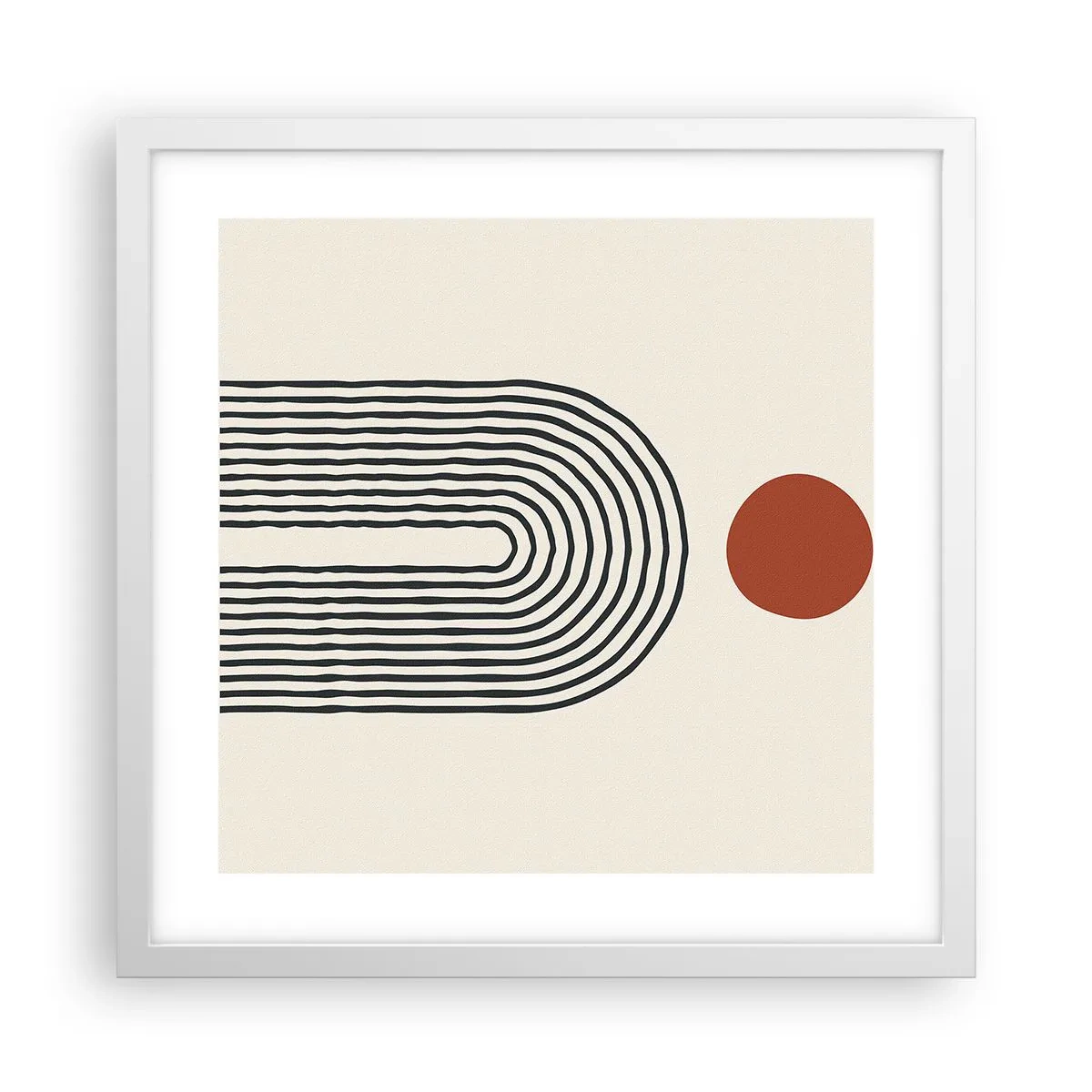 Plakat i hvid ramme - Magnetisme af former og farver - 40x40 cm