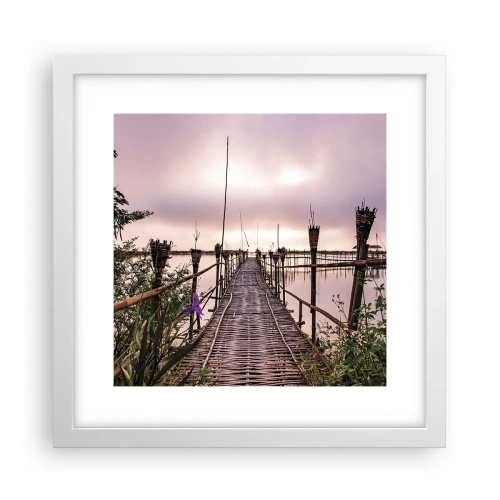 Plakat i hvid ramme - Den stille og rolige atmosfære i Asien - 30x30 cm