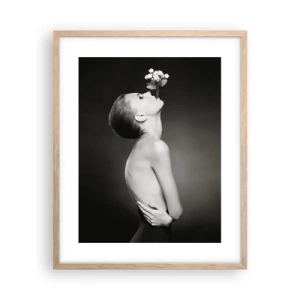 Plakat i ramme af lyst egetræ - Excentrisk elegance - 40x50 cm