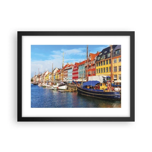 Plakat i sort ramme - Glædelig kaj - 40x30 cm