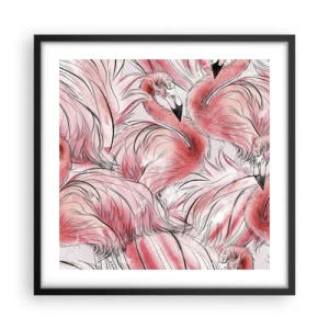 Plakat i sort ramme - Fugle corps de ballet - 50x50 cm