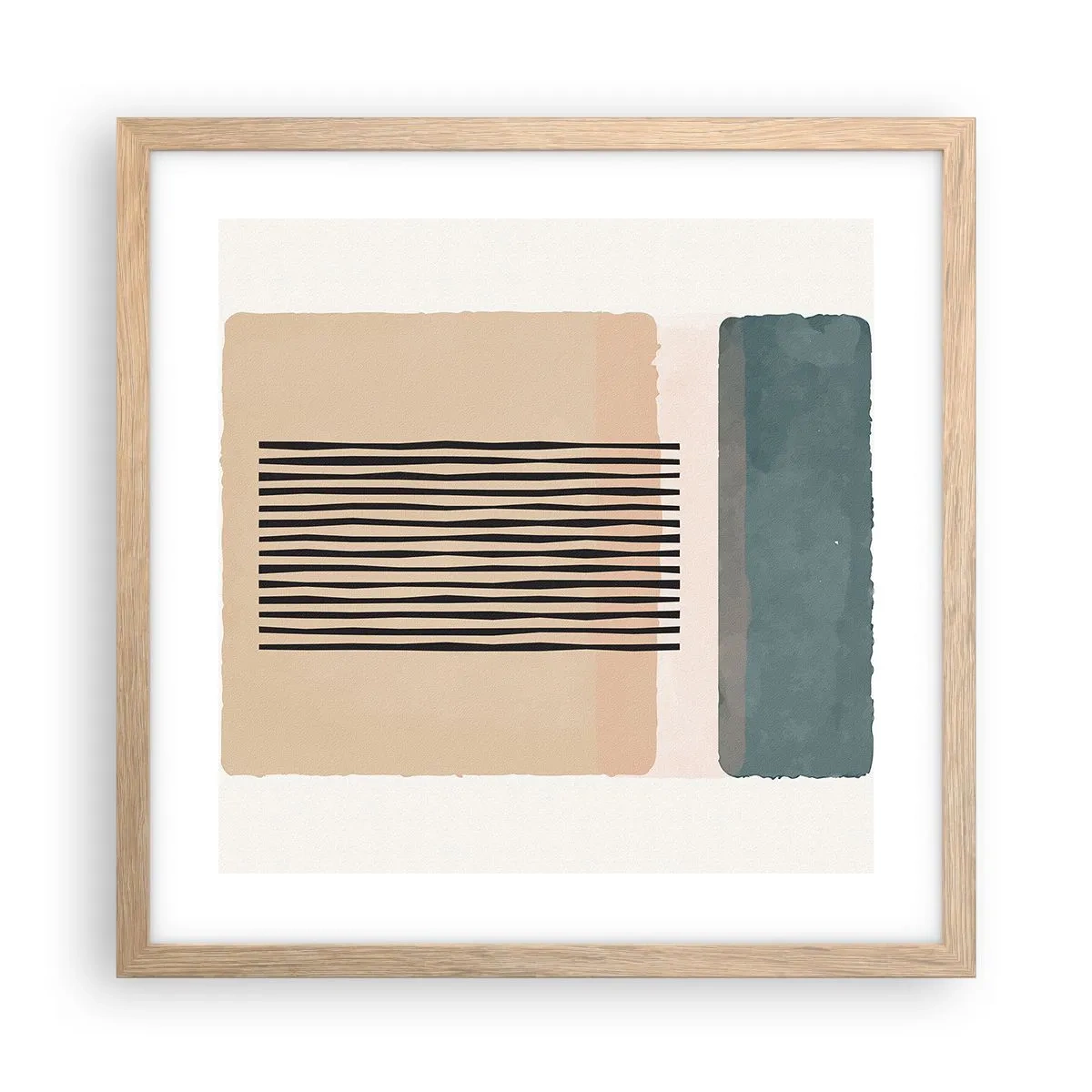 Plakat i ramme af lyst egetræ - Alt er i god stand - 40x40 cm