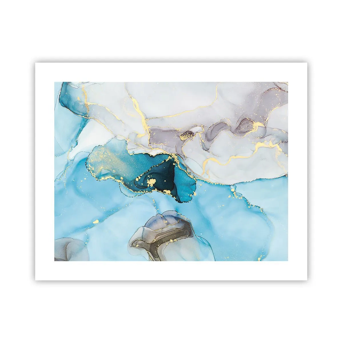 Plakat - En undersøgelse af mødet mellem grå og turkis - 50x40 cm