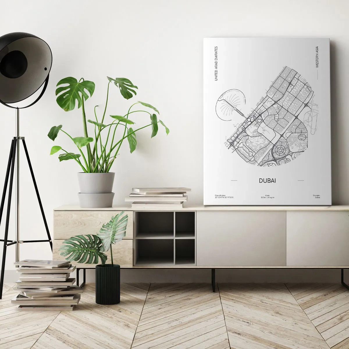 Lærredstryk - Billede på lærred - Dubais anatomi - 50x70 cm