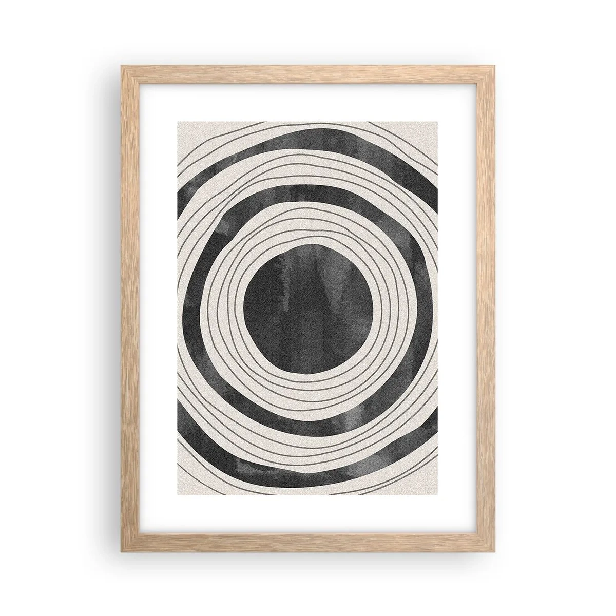 Plakat i ramme af lyst egetræ - Lige til det punkt - 30x40 cm