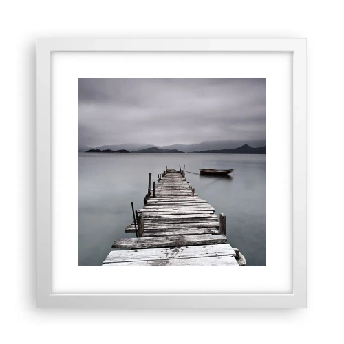 Plakat i hvid ramme - Du kan tage af sted i morgen - 30x30 cm