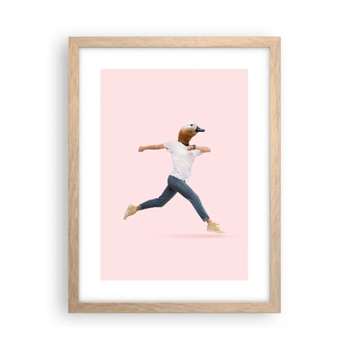 Plakat i ramme af lyst egetræ - En knivspids absurditet - 30x40 cm