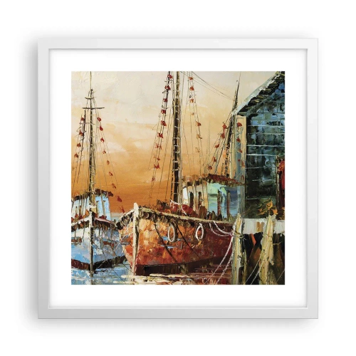 Plakat i hvid ramme - Fredelig tilbagevenden - 40x40 cm