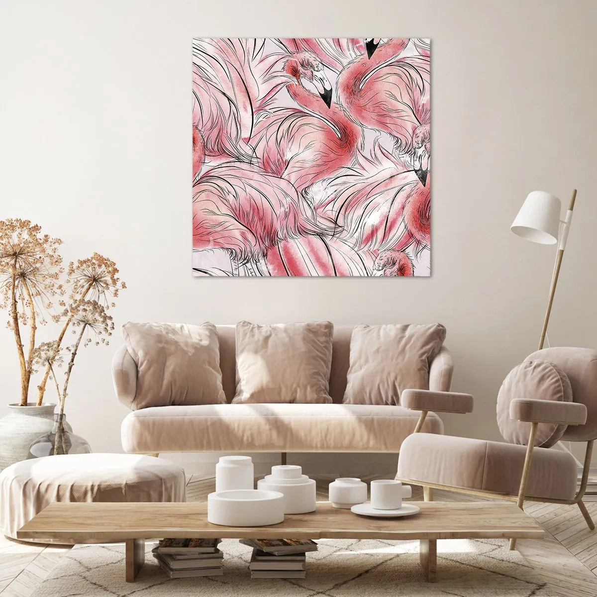 Lærredstryk - Billede på lærred - Fugle corps de ballet - 30x30 cm