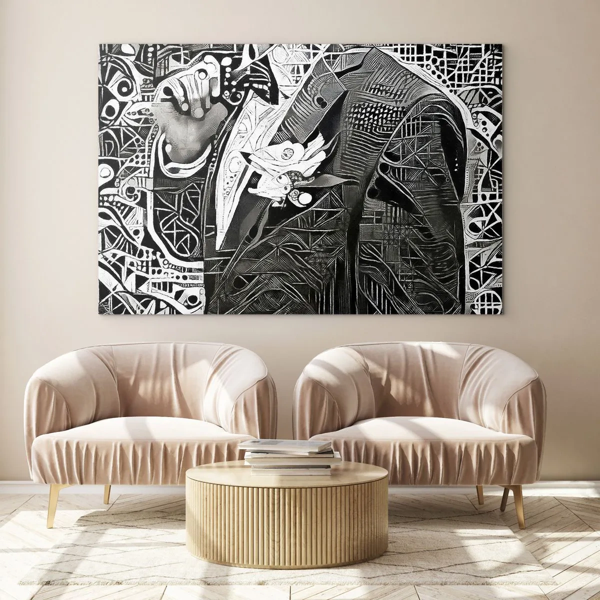 Billede på glas - Bare en tilsyneladende grå mand - 120x80 cm