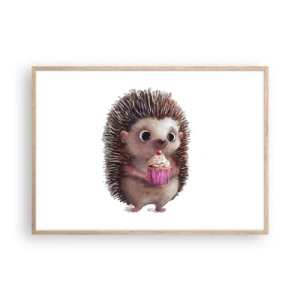 Plakat i ramme af lyst egetræ - Fejring er hver dag - 100x70 cm