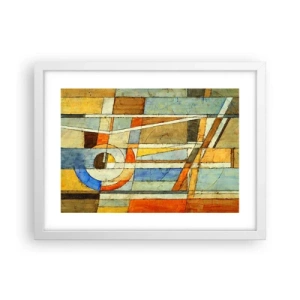 Plakat i hvid ramme - Kubisme på en byggeplads - 40x30 cm