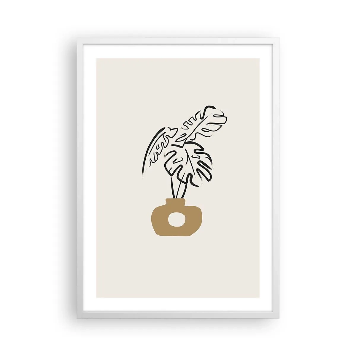 Plakat i hvid ramme - Monstera - udsmykning af huset - 50x70 cm