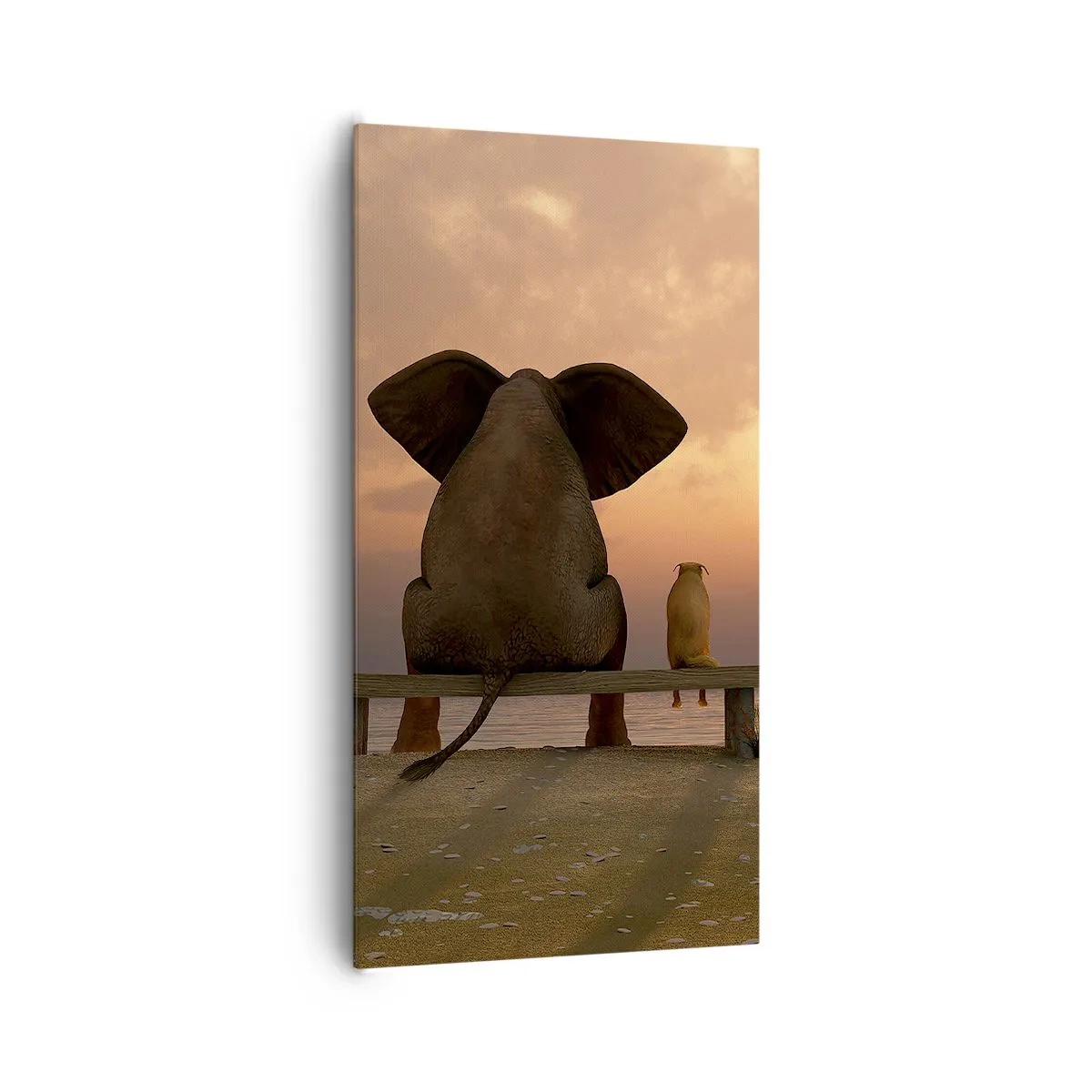 Lærredstryk - Billede på lærred - Det er godt at være stille sammen - 65x120 cm