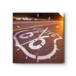 Vægur, Uret - Den berømte Route 66 - 30x30 cm