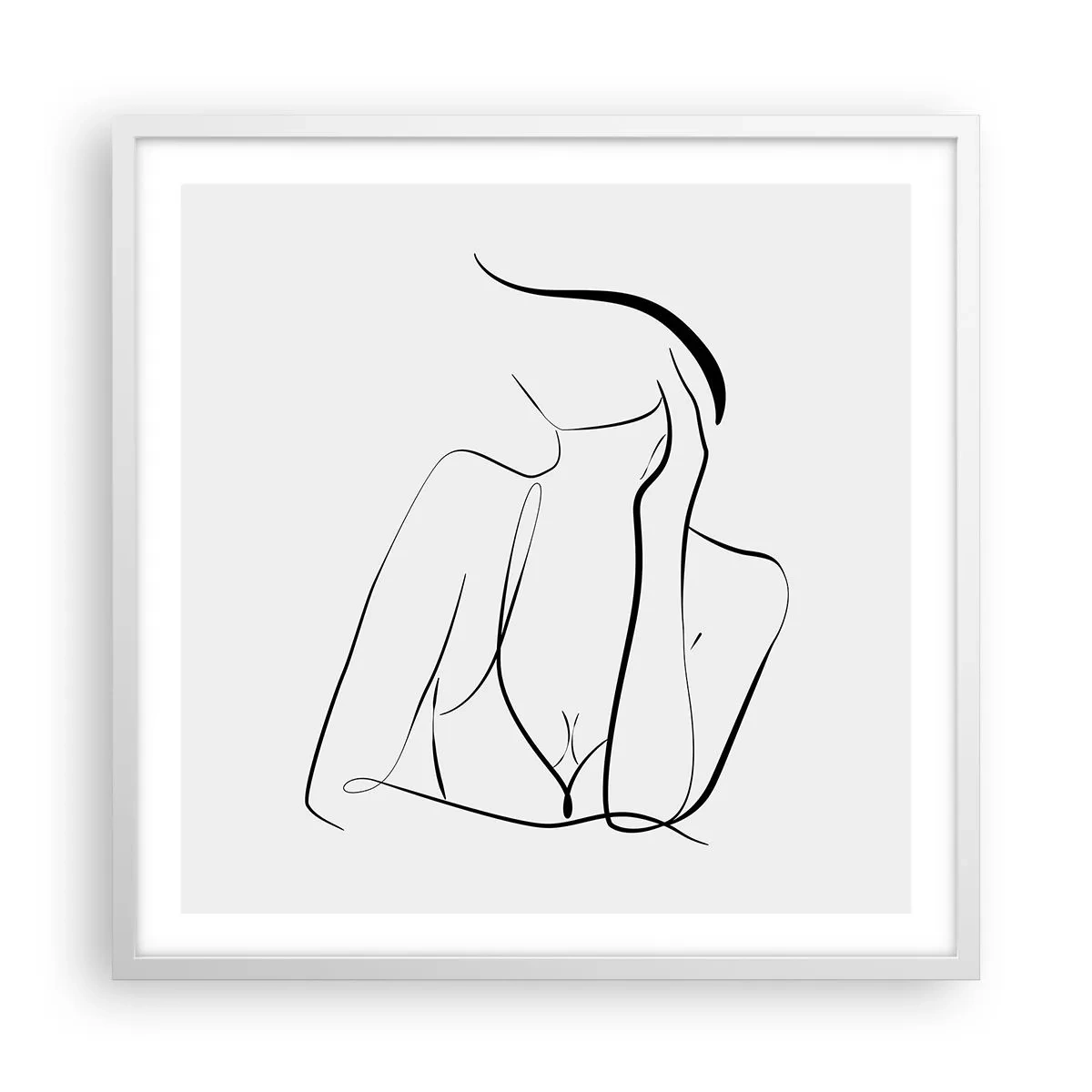 Plakat i hvid ramme - På bølgen af en drøm - 60x60 cm