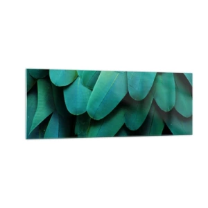 Billede på glas - Papegøjenaturens præcision - 140x50 cm